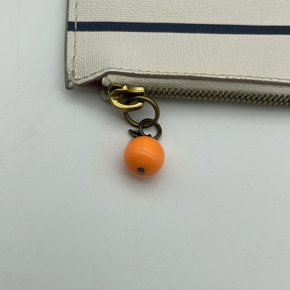 J Crew Zipper Pouch Bag Travel Make Up Cosmetics Boat Beach Nautical Clutch NWT - Picture 3 of 7